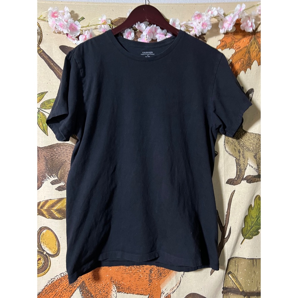 Calvin Klein T-Shirt Womens M Black Excellent Classic Fit Crewneck NB1430